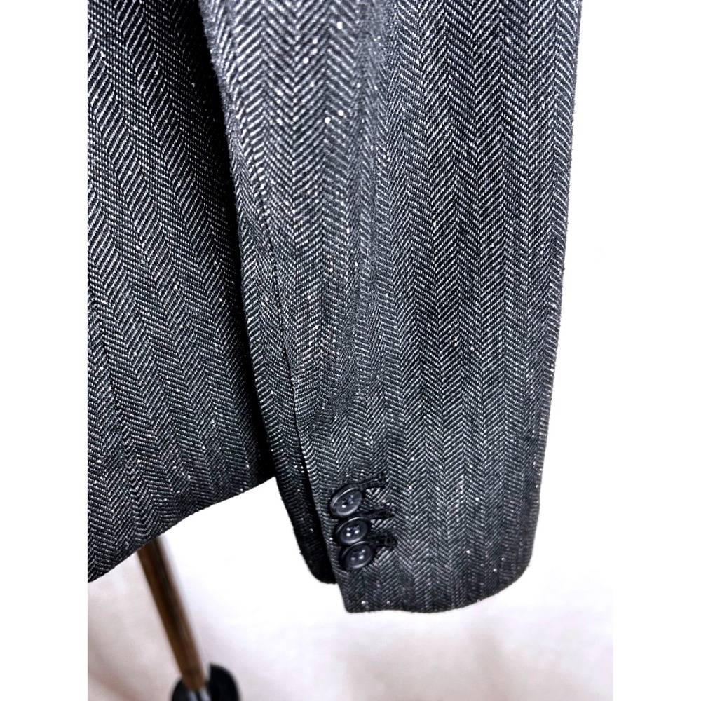 Banana Republic City Blazer Grey Herringbone Textured Women's Size 6 - Picture 5 of 10